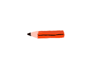 Red and black animated pencil